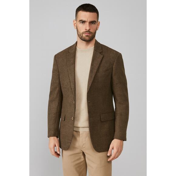 Ralph Lauren Chaps Mens 42R Wool Sport Coat Brown Jacket Preppy Classic Academia - Picture 1 of 11